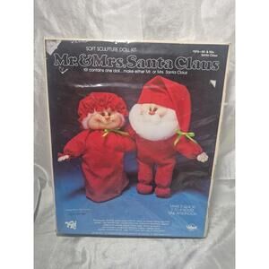 Vintage Valiant Mr Or Mrs Santa Claus #876 Christmas Craft Kit Doll Making 14"